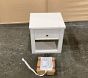 Open Box: Catalina Beadboard Nightstand (18") - Simply White, Brushed Nickel