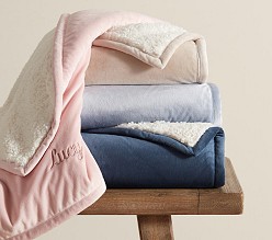 Sherpa-Backed Chamois Baby Blanket