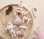 Pink Velvet Christmas Ornaments, Set of 6