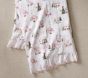 Blush Holly Jolly Santa Ruffled Oversized Organic Muslin Baby Blanket