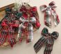 Stewart Plaid Bow Clip Ornaments, Set of 6