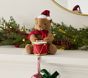 Santa Teddy Bear with Drum Stocking Holder