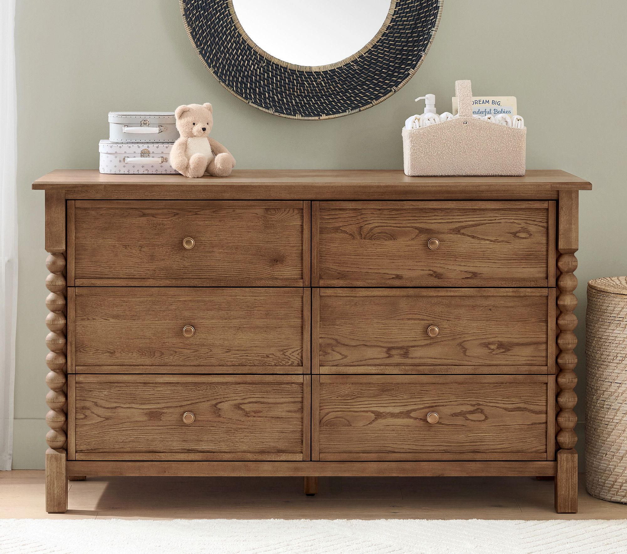 Chris Loves Julia 6-Drawer Stacked Ball Dresser (56w x 20d") by Pottery Barn Kids