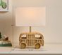 Bus Shaped Rattan Table Lamp (18")