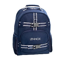 Navy Trim Solid Mackenzie Backpack