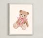 Open Box: Minted Bear with Bow Framed Wall Art by Vivian Yiwing (18"W x 24"H) - Pink Bow, Light Gray Frame