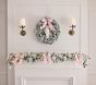 Pink Santa Lit Flocked Wreath