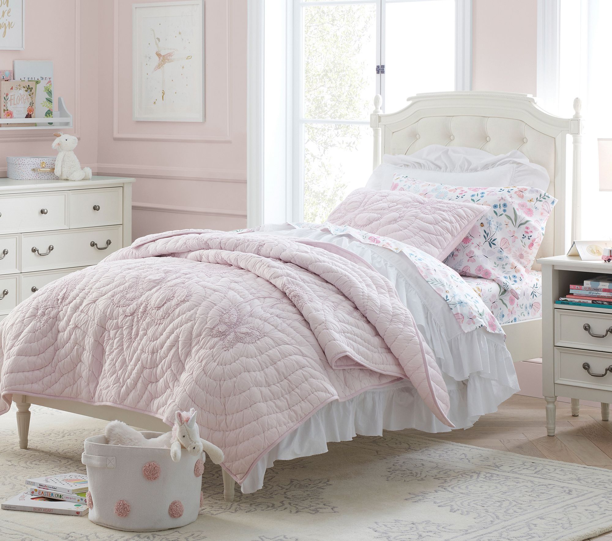 Blythe Upholstered Low Footboard Bed by Pottery Barn Kids