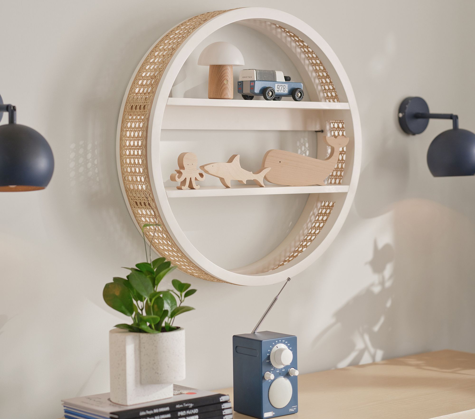 Caned Round Tiered Shelf (24") by Pottery Barn Kids