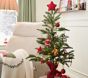 Red Mini Decorated Light Up Tree