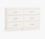 Open Box: Siena 6-Drawer Dresser (52"W x 19"D) - Heritage White, Brushed Brass