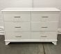 Open Box: Siena 6-Drawer Dresser (52"W x 19"D) - Heritage White, Brushed Brass