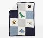 Dino Heirloom Sherpa-Backed Patchwork Knit Baby Blanket