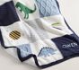 Dino Heirloom Sherpa-Backed Patchwork Knit Baby Blanket