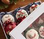 Chris Loves Julia Embroidered Scallop Village Ornaments, Set of 9