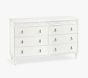 Open Box: Adeline 6-Drawer Dresser (56"W x 21"D) - Simply White, Antique Brass