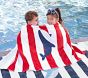 Rugby Stripe Whale Kid Beach  Towel UPF 50+