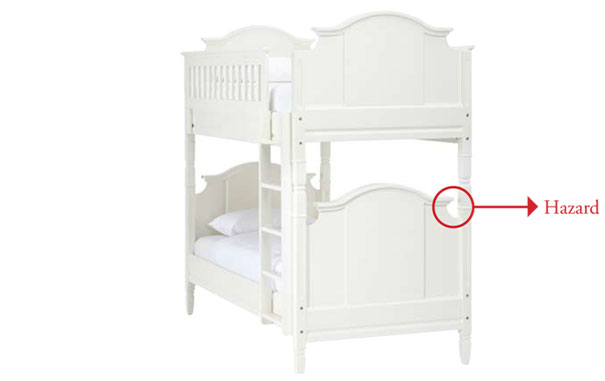 Please stop using this bunk immediately. Please call Pottery Barn Kids