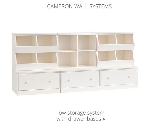 Cameron Low Storage System with Drawer Bases