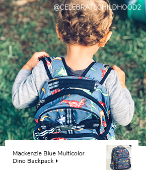 Mackenzie Blue Multicolor Dino Backpack