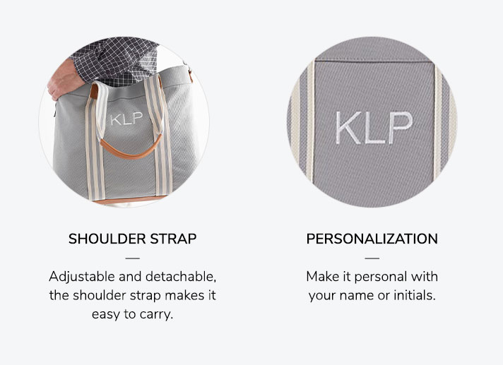 Shoulder Strap: Adjustable and detachable, the shoulder strap makes it easy to carry. Personalization: Make it personal with your name or initials.