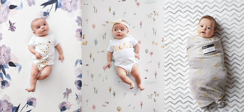 Babies Enjoying Various Crib Sheet Sets