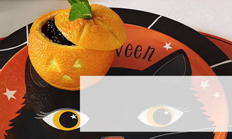 Orange Jack-O'-Lantern Fruit Cups