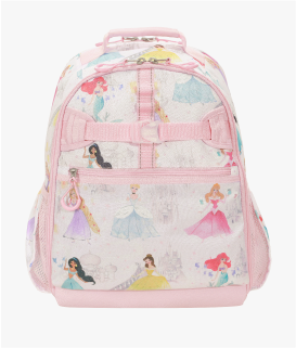 Side-facing image of Mackenzie Adaptive Backpack in Disney Princess Castle