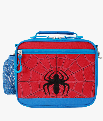 Front-facing image of Mackenzie Adaptive Lunch Box in Marvel's Spider-Man print.