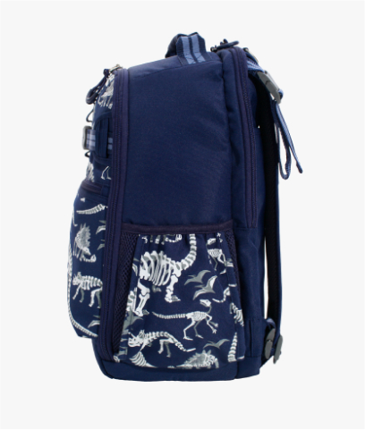 Side-facing image of Mackenzie Adaptive Backpack in Dino Bones