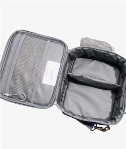 Image of Mackenzie Adaptive Lunch Box in Solar System print, showing interior compartments.