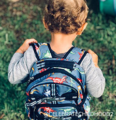 Mackenzie Blue Multicolor Dino Backpack