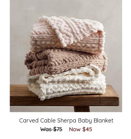 Carved Cable Sherpa Baby Blanket