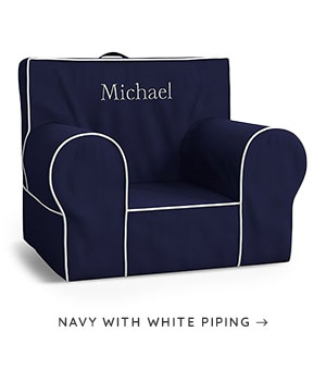 Navy With White Piping