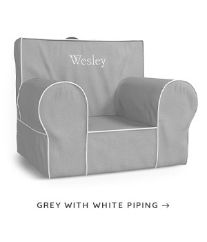 Gray With White Piping