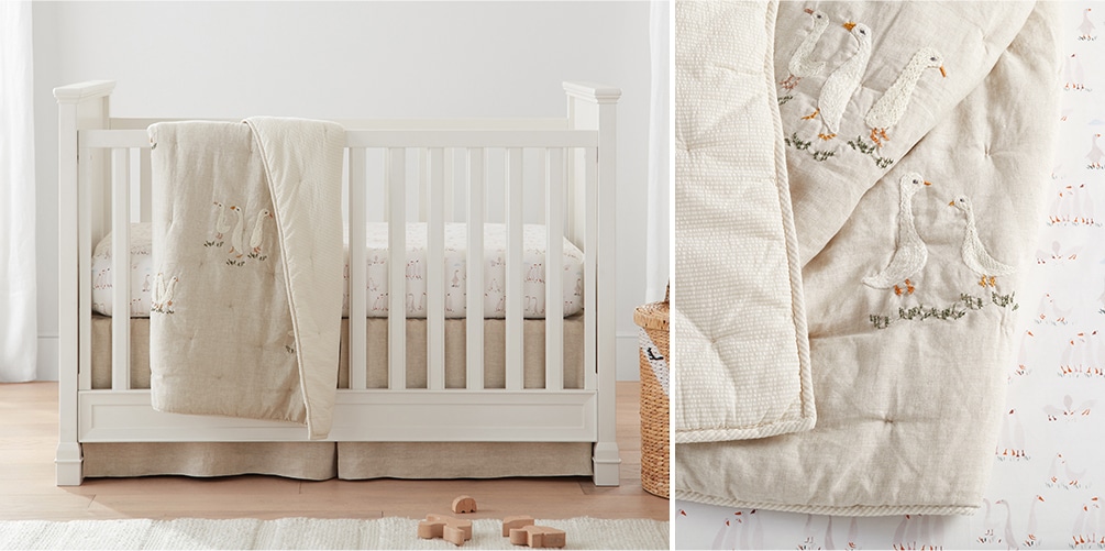 Neutral baby nursery bedding sale