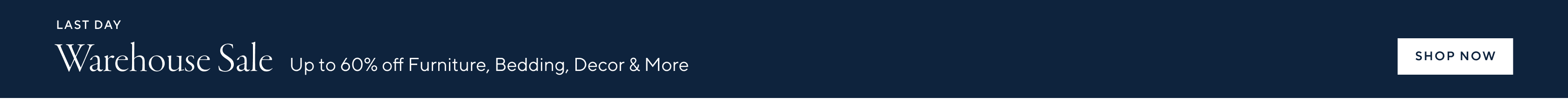 Warehouse Sale: Up to 60% off