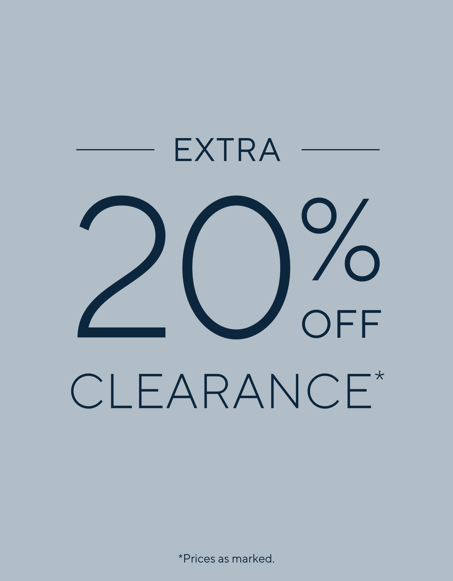 Extra 20% off Clearance