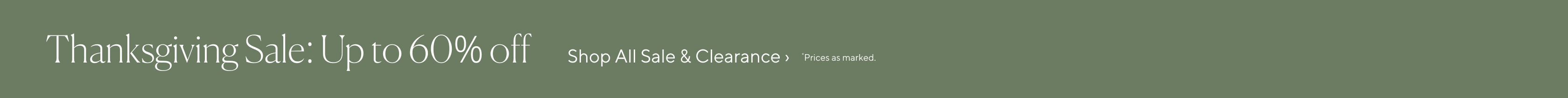 Thankgiving Sale: Up to 60% off