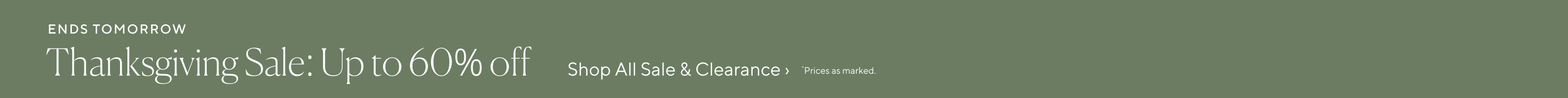 Thankgiving Sale: Up to 60% off
