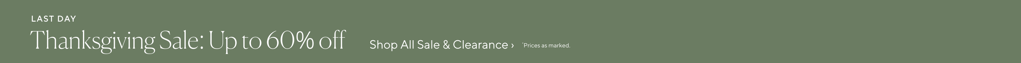 Thankgiving Sale: Up to 60% off