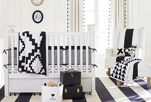 black and white nursery furniture