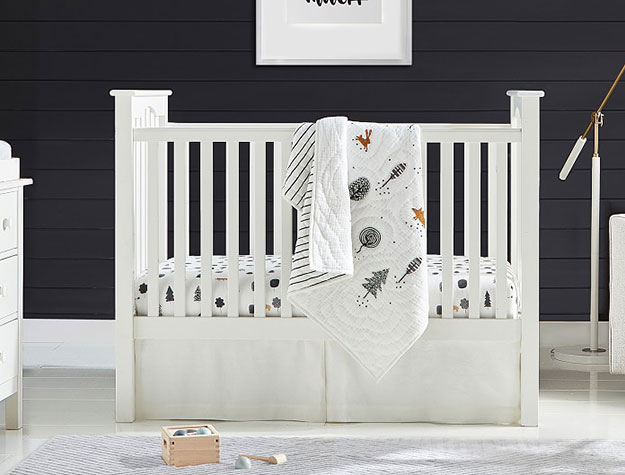 white convertible crib in craftsman style