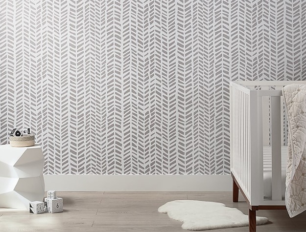 Gray and white arrow pattern wallpaper
