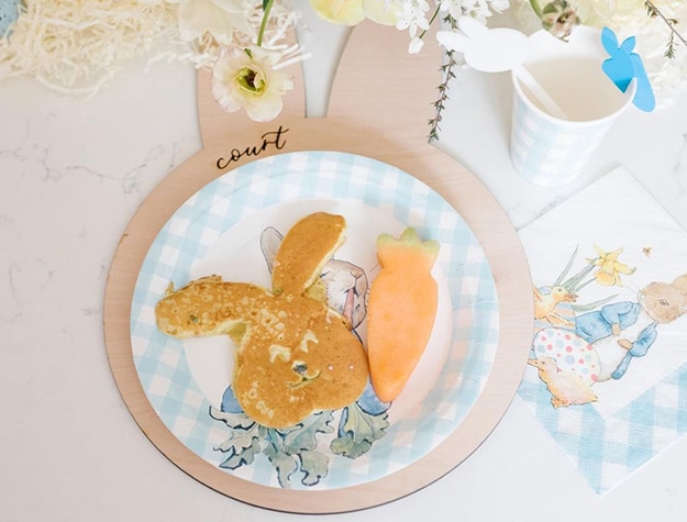 Easter tabletop with Peter Rabbit decor
