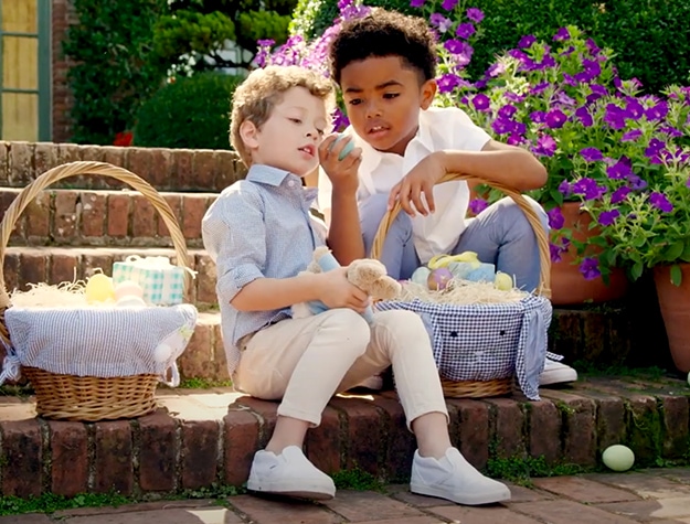 Two boys at an Easter egg hunt