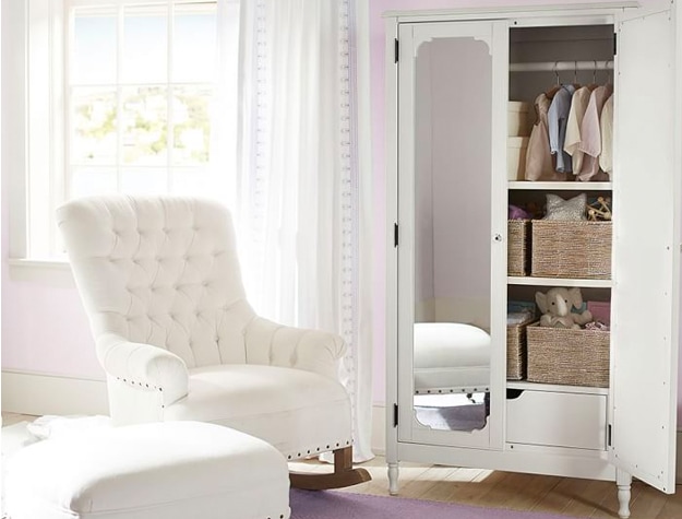 White armoire in a child’s room 