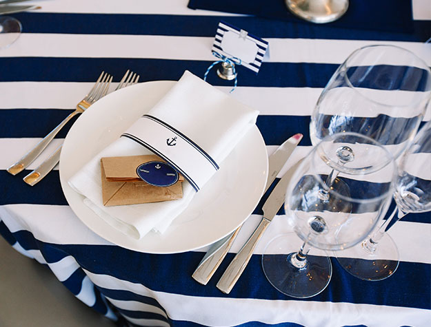 Nautical themed snack table