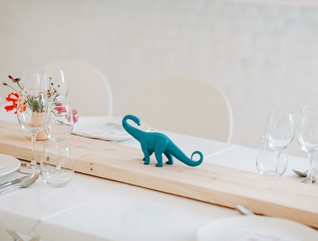 Dinosaur themed table setting