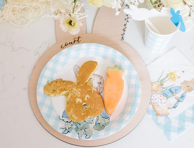 Rabbit themed tableware and food